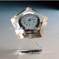 crystal home and office decor, crystal clock with logo